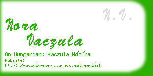 nora vaczula business card